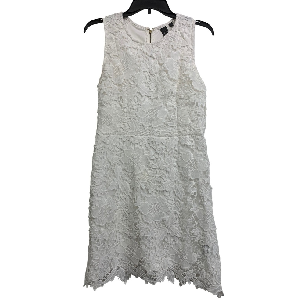 Label by Five Twelve White Floral Lace Sleeveless Sheath‎ Dress Size 10